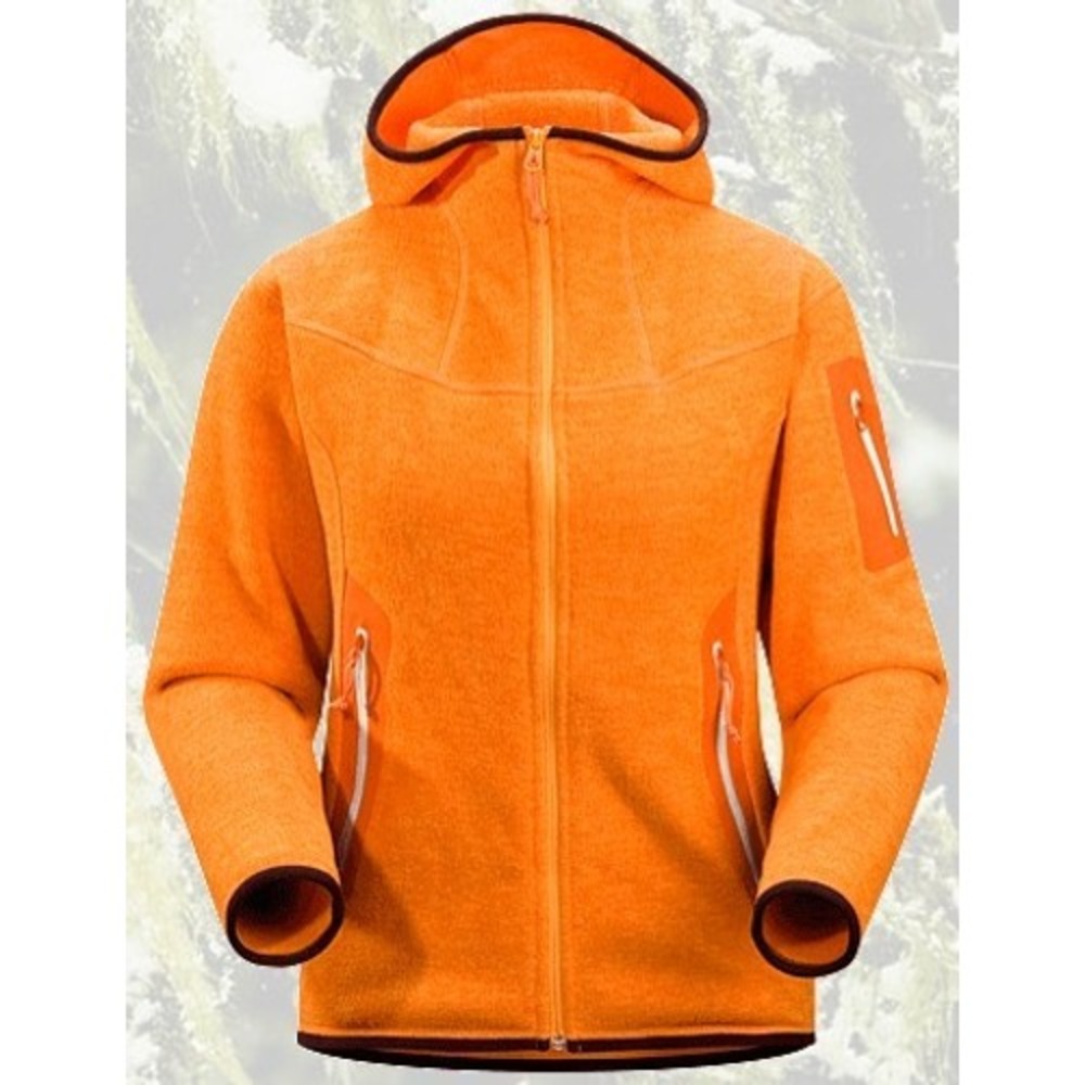 Arcteryx Laina Hoody Womens Large Orange Polartec Thermal Pro Fleece Jacket